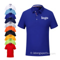 T-shirt de polo à manches courtes de couleur unie en gros unisexe